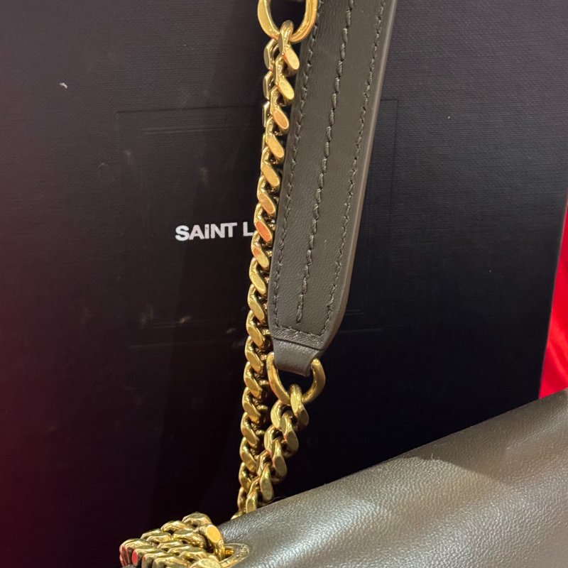 🤎 絕美溫柔天菜!YSL Calypso 焦糖棕柔軟羊皮澎澎鏈條包-14