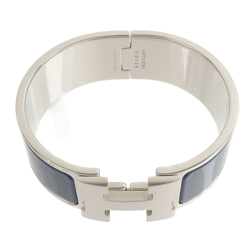 HERMES 金屬/琺瑯Clic Clac H Bracelet手鐲Bleu Abysse-3
