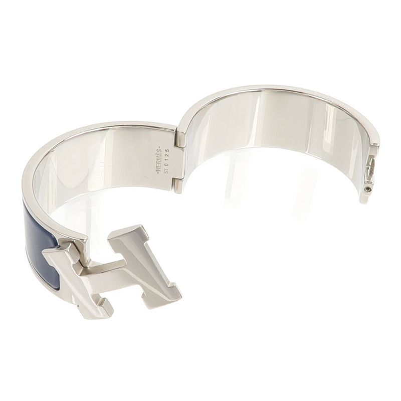 HERMES 金屬/琺瑯Clic Clac H Bracelet手鐲Bleu Abysse-7