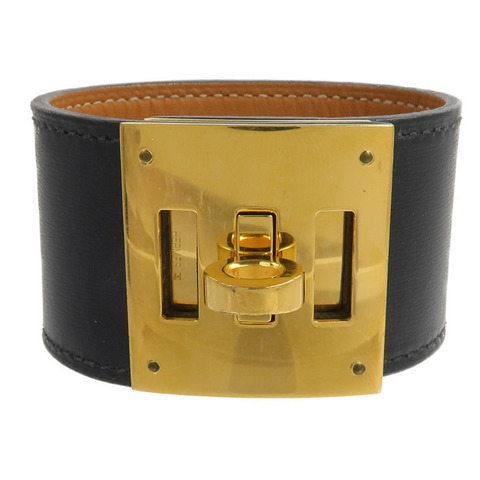 HERMES Swift皮革Kelly Dog Bracelet手帶Noir