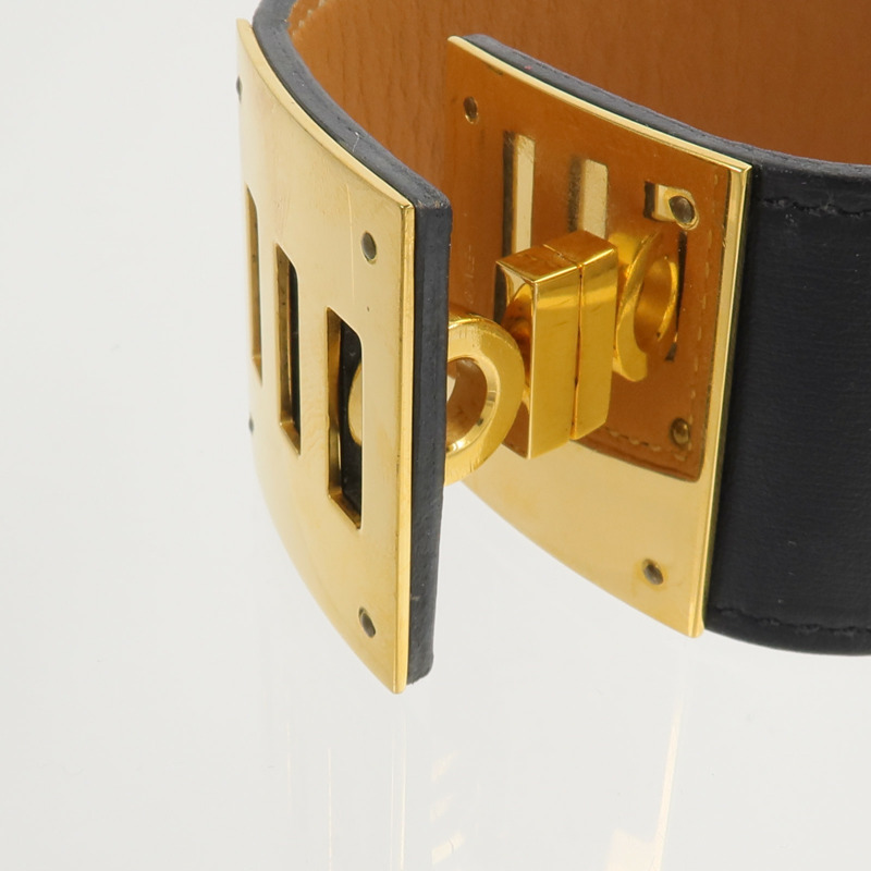 HERMES Swift皮革Kelly Dog Bracelet手帶Noir-5