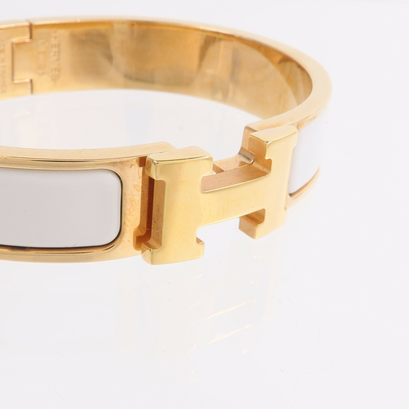 HERMES 金屬/琺瑯Clic H Bracelet手鐲-4