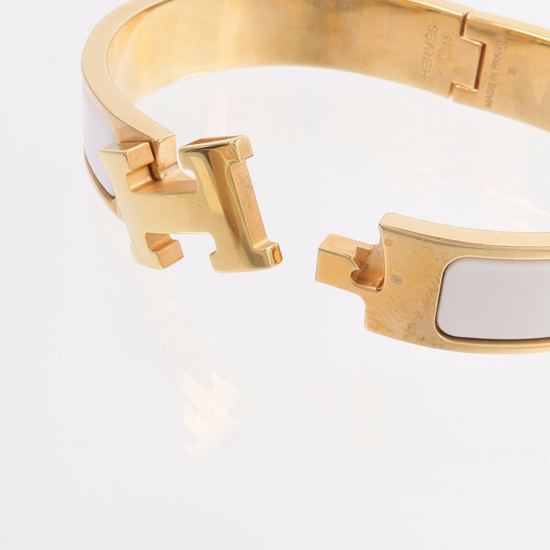 HERMES 金屬/琺瑯Clic H Bracelet手鐲-6