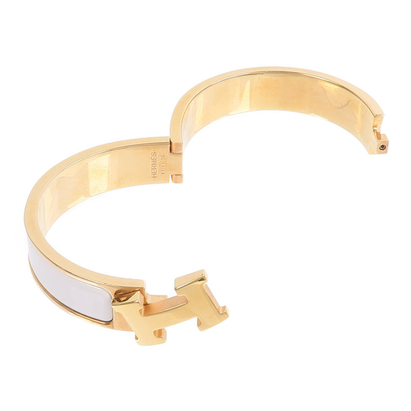 HERMES 金屬/琺瑯Clic H Bracelet手鐲-8