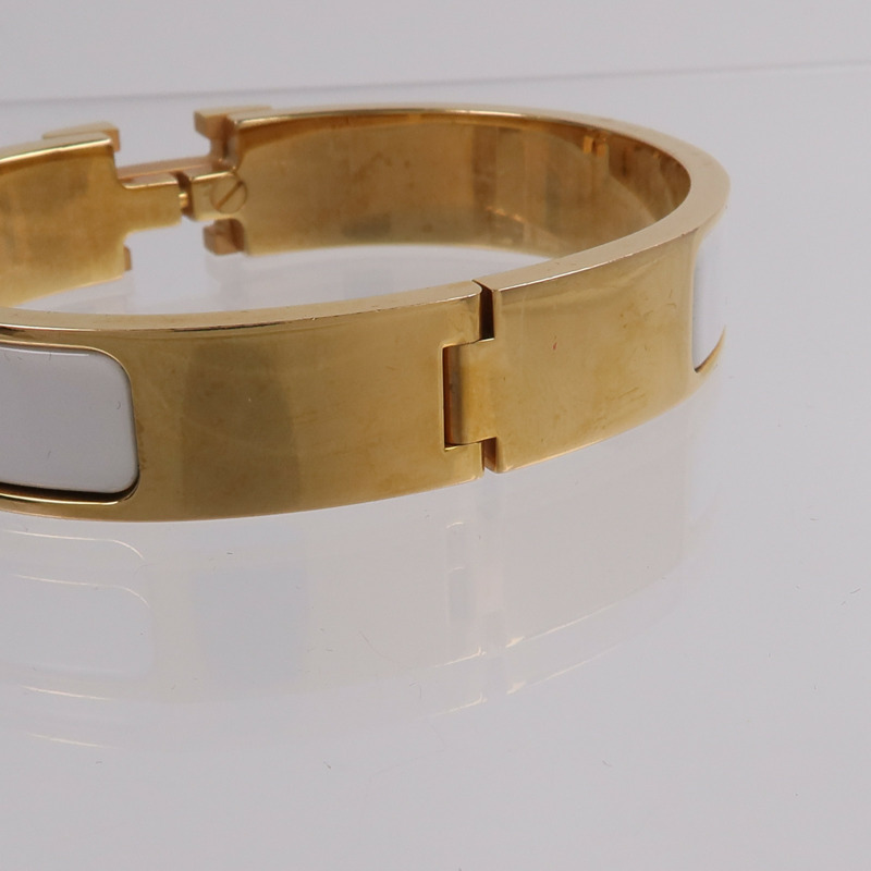 HERMES 金屬/琺瑯Clic H Bracelet手鐲-9