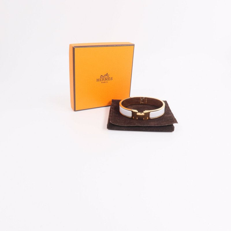HERMES 金屬/琺瑯Clic H Bracelet手鐲-10