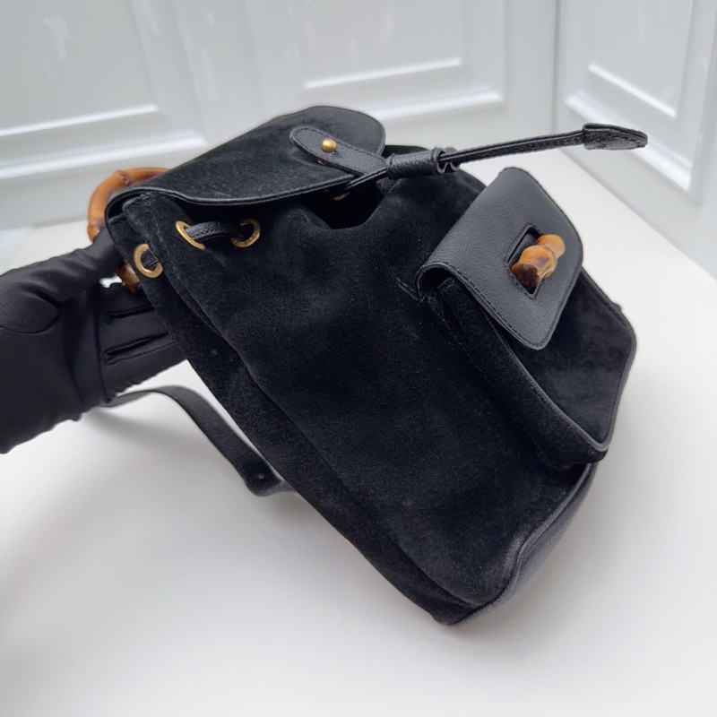 97新Gucci古馳vintage 竹節雙肩包-4