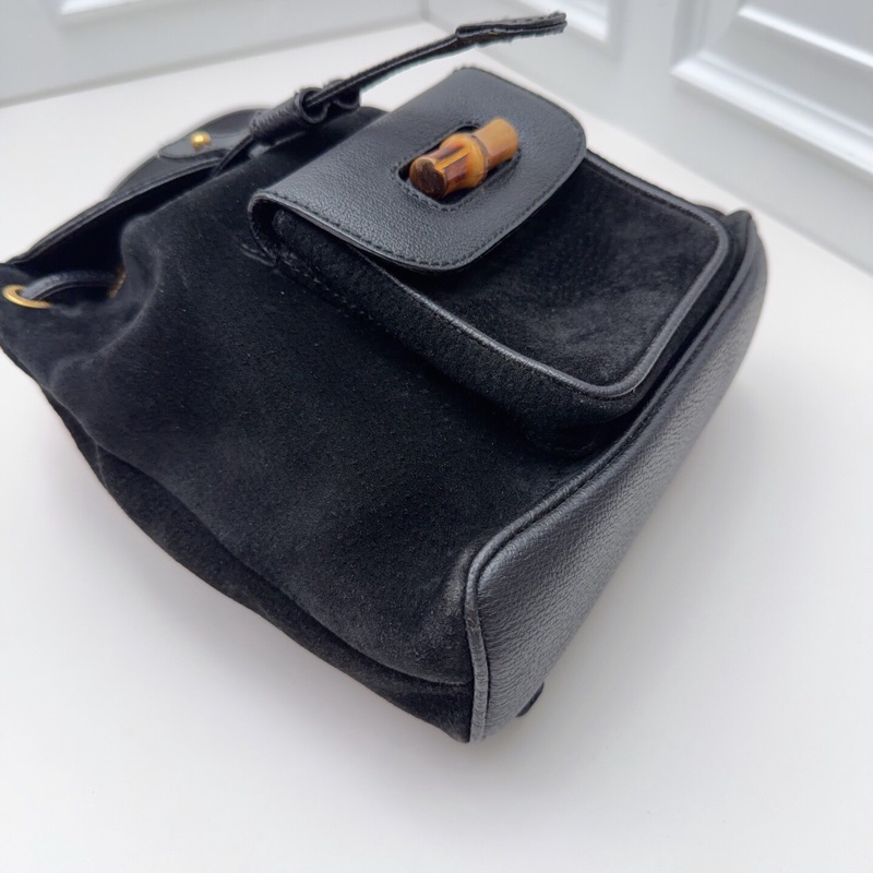 97新Gucci古馳vintage 竹節雙肩包-5