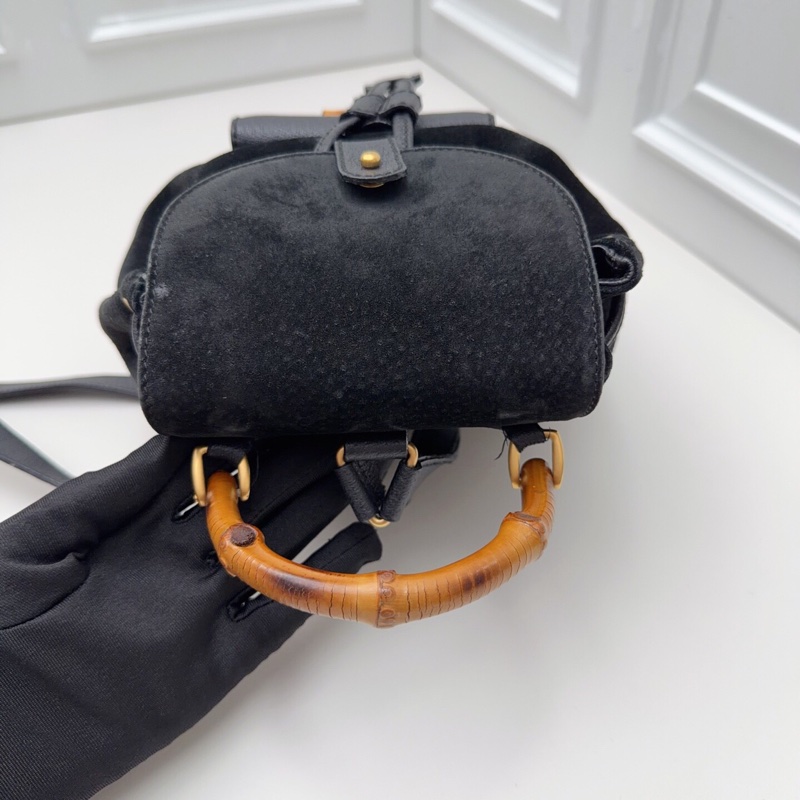 97新Gucci古馳vintage 竹節雙肩包-6