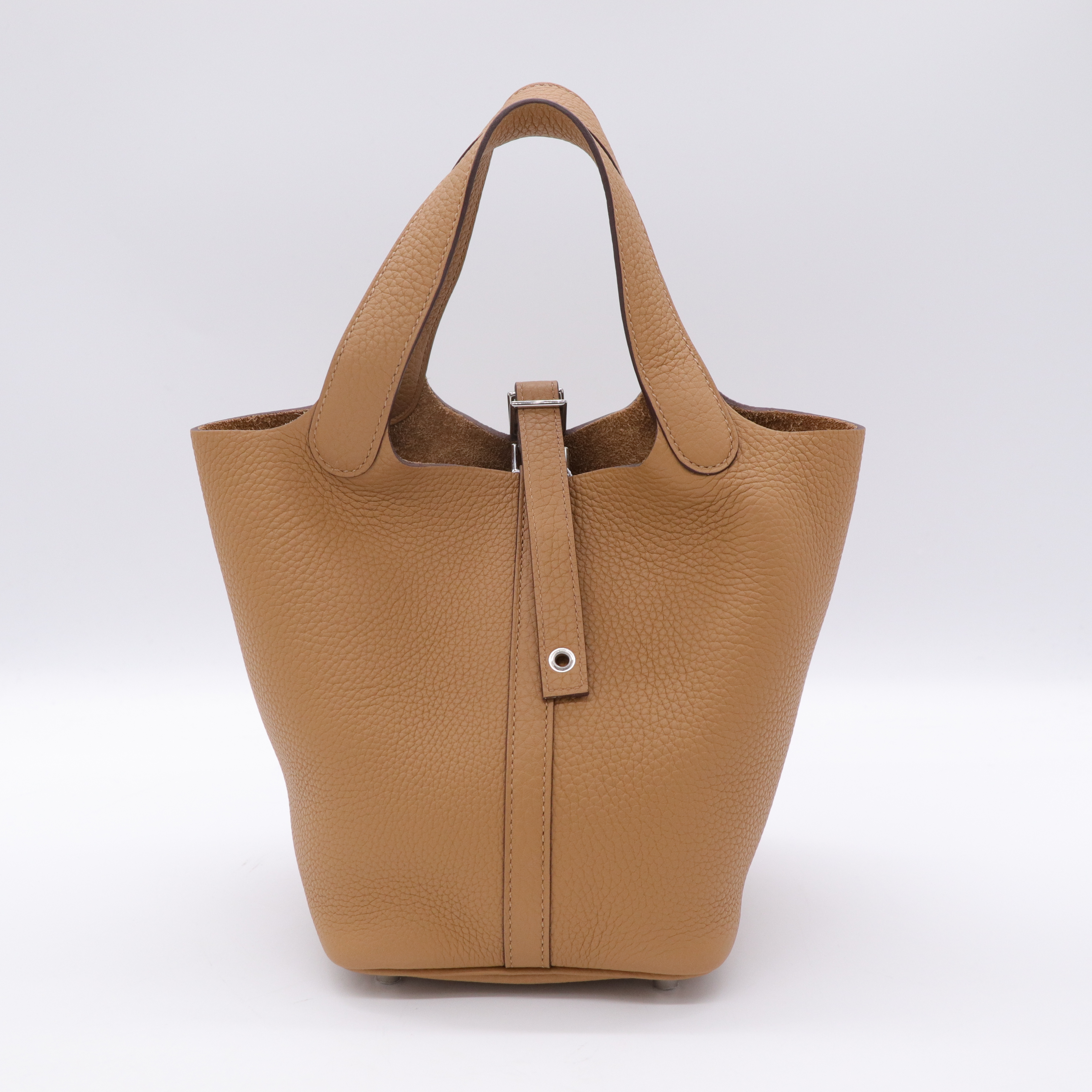 Hermès 愛馬仕 餅乾色 菜籃子 18 牛皮-1