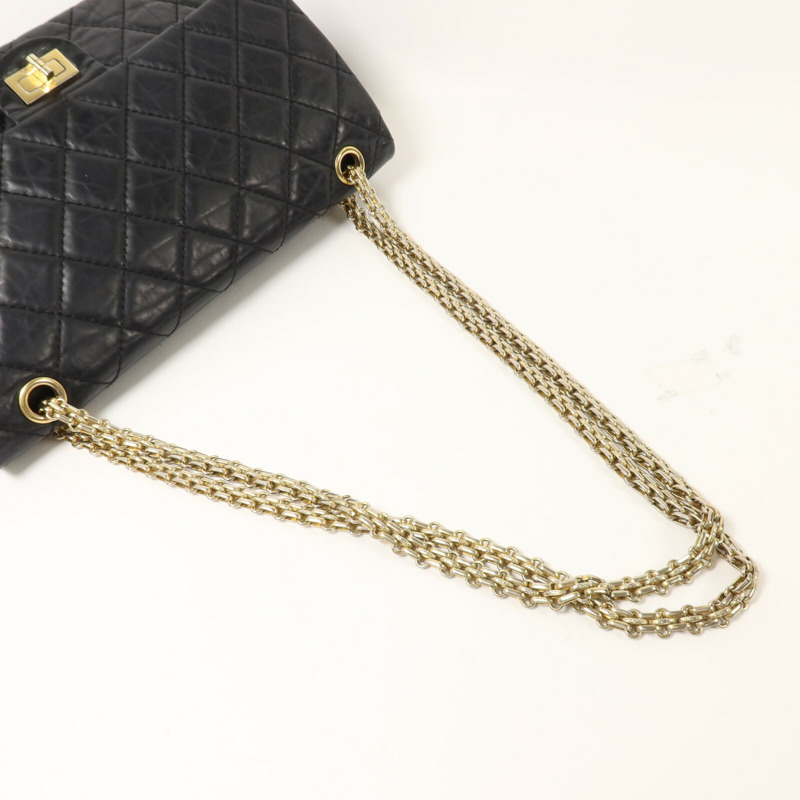 CHANEL 牛皮皮革2.55 Medium鏈帶肩背袋-8