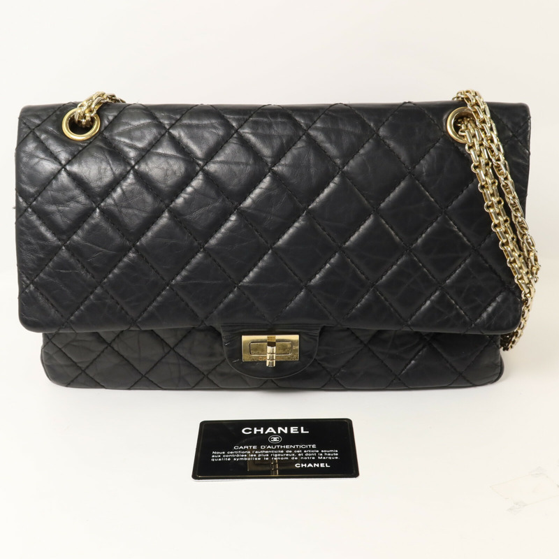 CHANEL 牛皮皮革2.55 Medium鏈帶肩背袋-10
