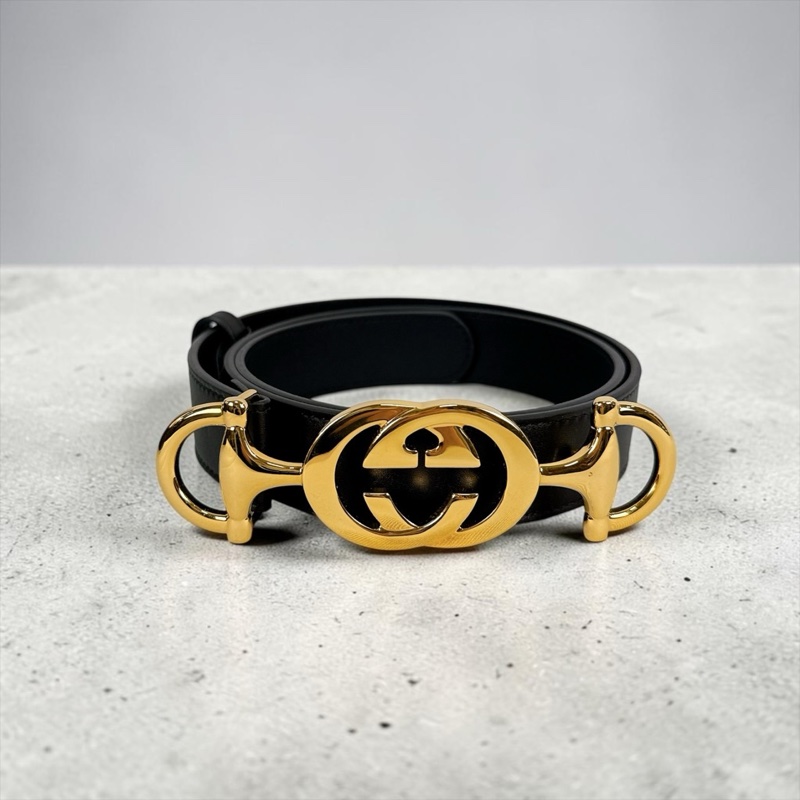 莉亞精品♡ Gucci馬銜釦皮腰帶 85cm 二手美品-0
