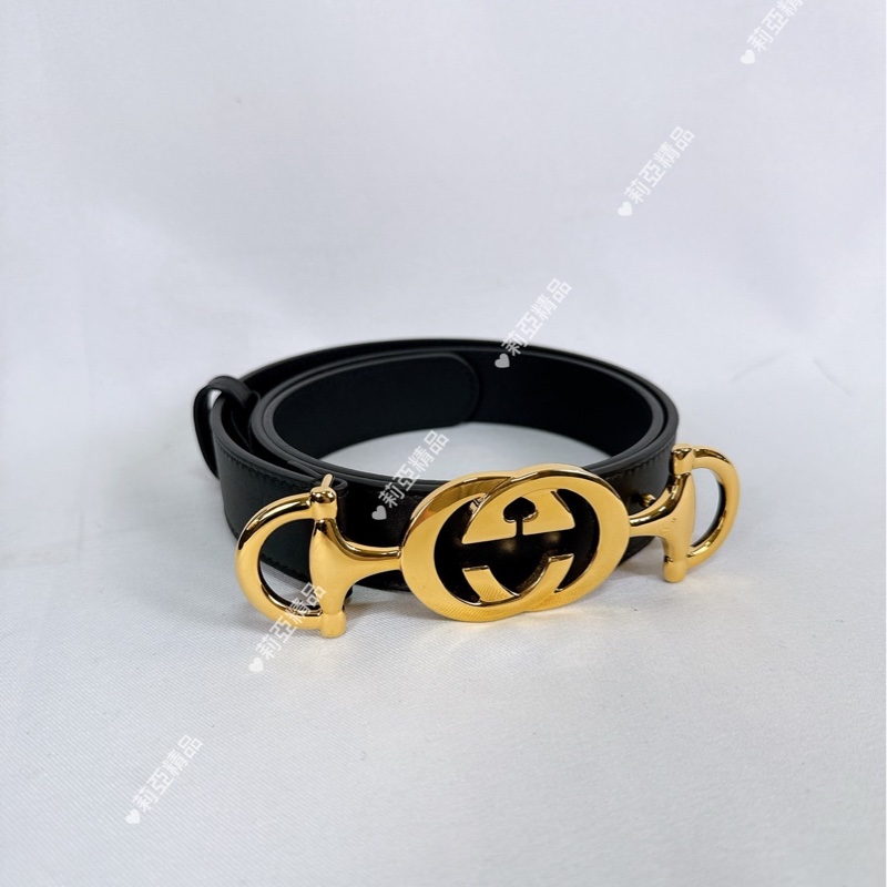 莉亞精品♡ Gucci馬銜釦皮腰帶 85cm 二手美品-2