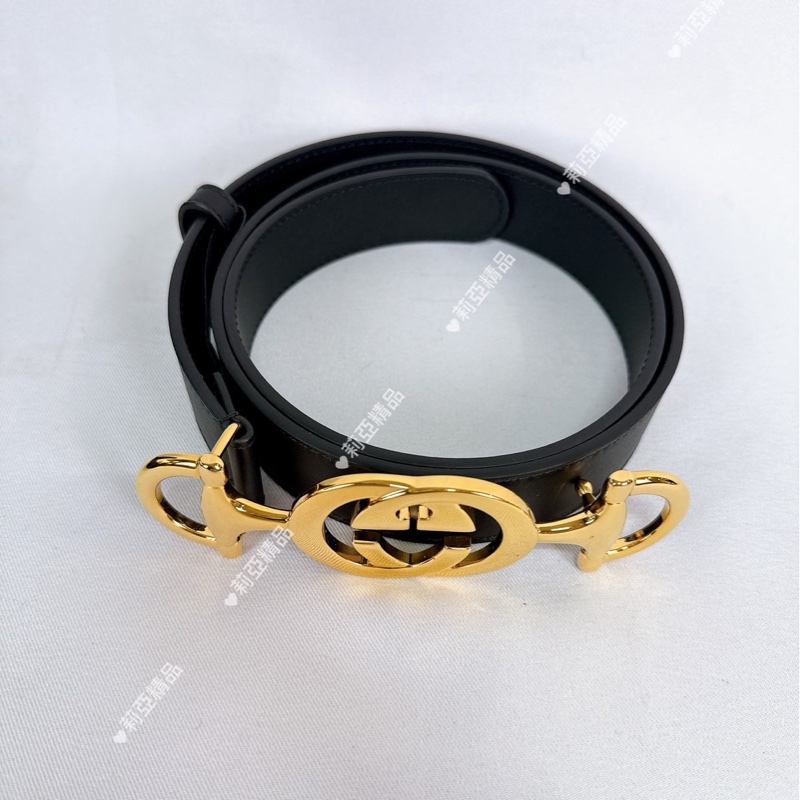 莉亞精品♡ Gucci馬銜釦皮腰帶 85cm 二手美品-3