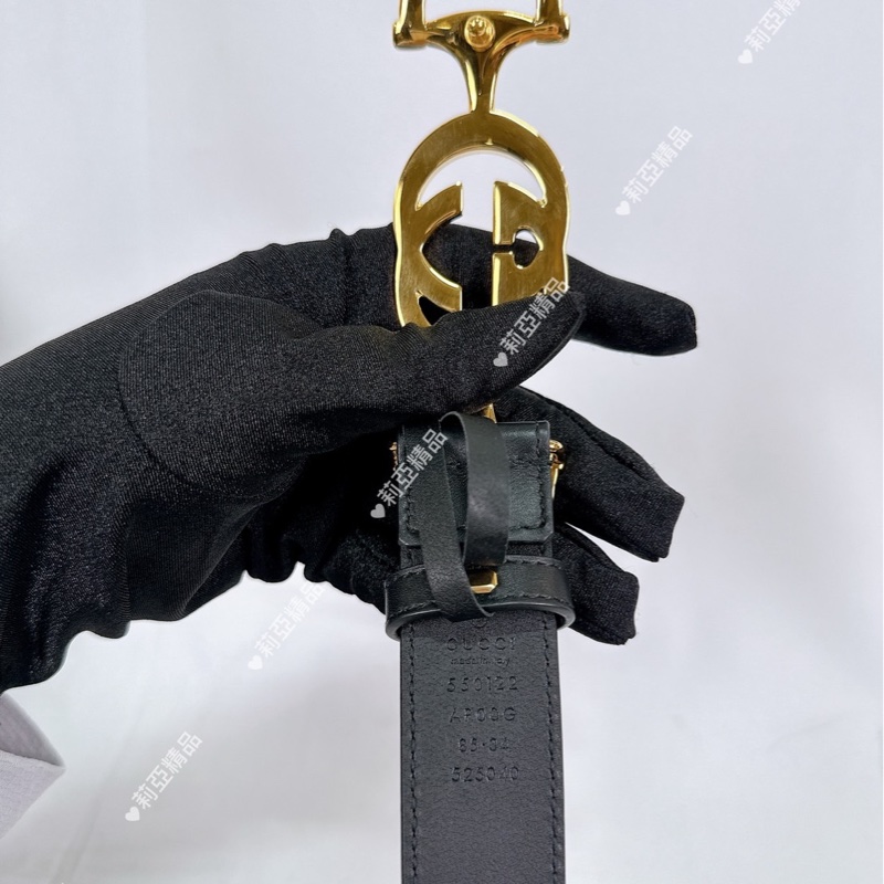 莉亞精品♡ Gucci馬銜釦皮腰帶 85cm 二手美品-8