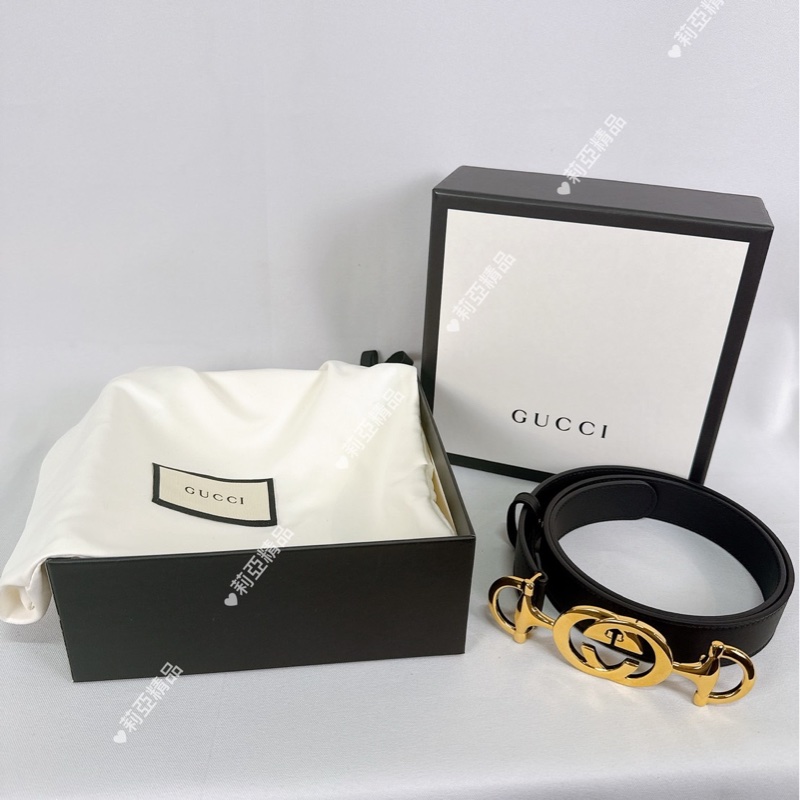 莉亞精品♡ Gucci馬銜釦皮腰帶 85cm 二手美品-11