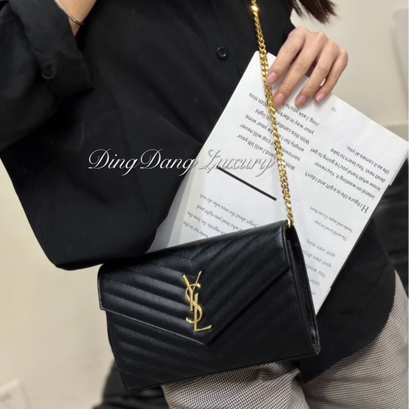 莉亞精品♡ YSL 黑金woc 二手美包-1