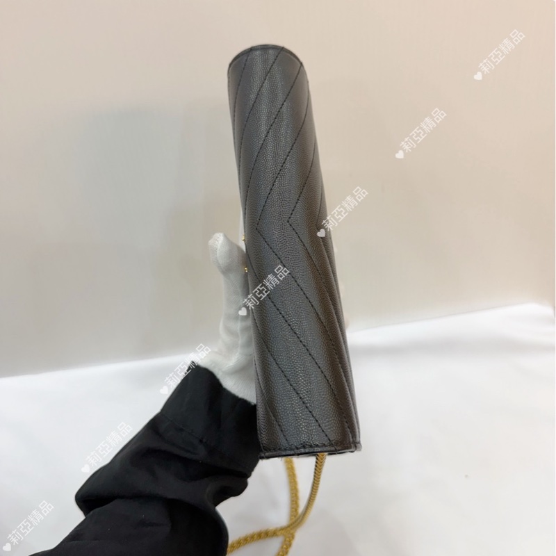 莉亞精品♡ YSL 黑金woc 二手美包-4