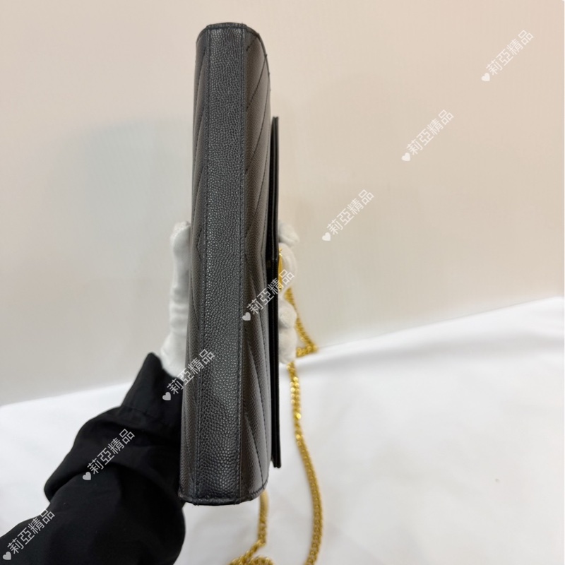 莉亞精品♡ YSL 黑金woc 二手美包-5