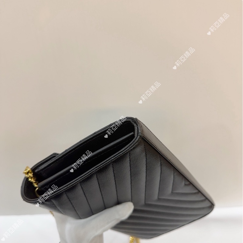莉亞精品♡ YSL 黑金woc 二手美包-6