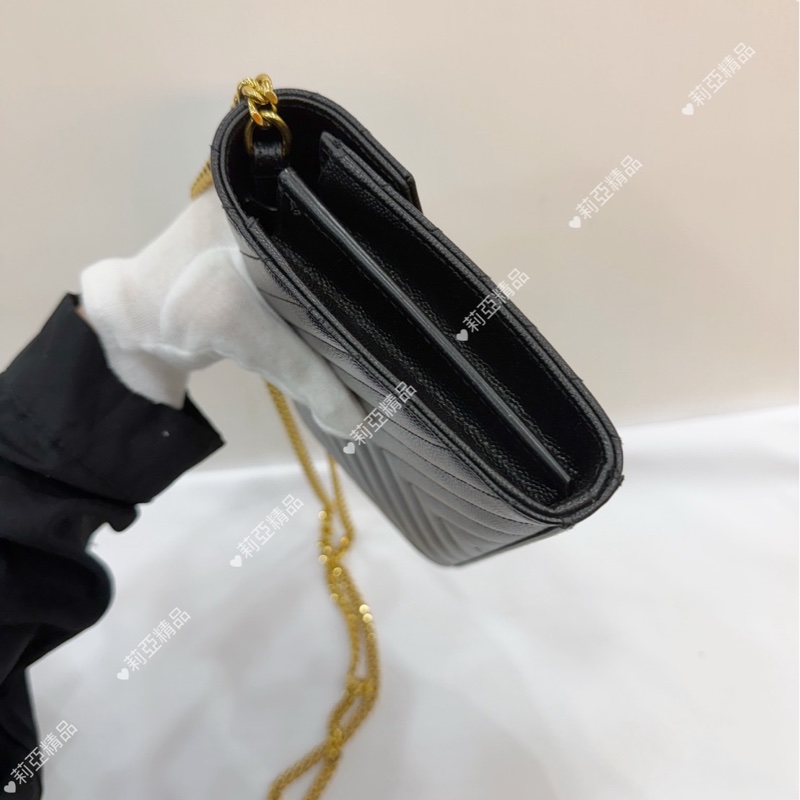 莉亞精品♡ YSL 黑金woc 二手美包-8