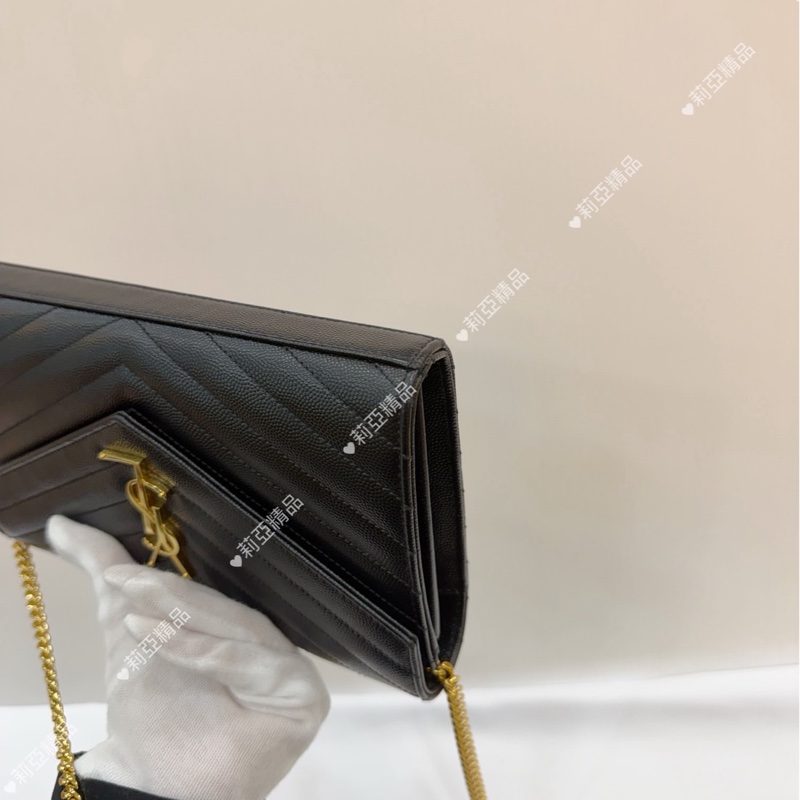 莉亞精品♡ YSL 黑金woc 二手美包-9