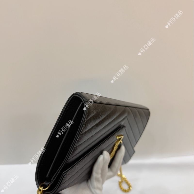 莉亞精品♡ YSL 黑金woc 二手美包-10
