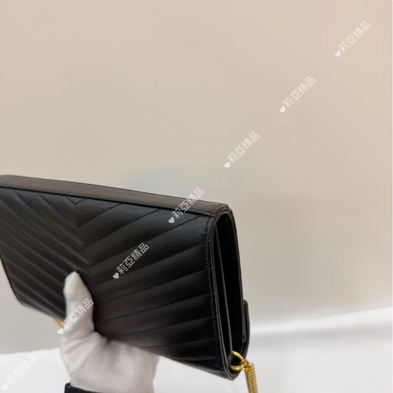 莉亞精品♡ YSL 黑金woc 二手美包-11