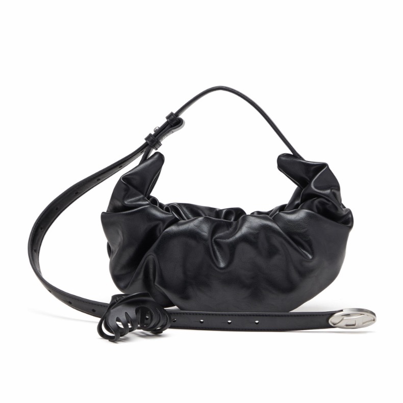 Diesel 女士 Grab-D S-Small 閃亮 PU 皺摺流浪包均碼碼30cm*10cm*26cm-3
