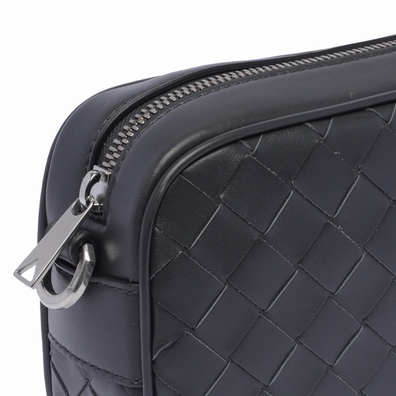 Bottega Veneta 男士 迷你Intrecciato拉鍊單肩包均碼碼MINI、20cm*5cm*12.5cm-1