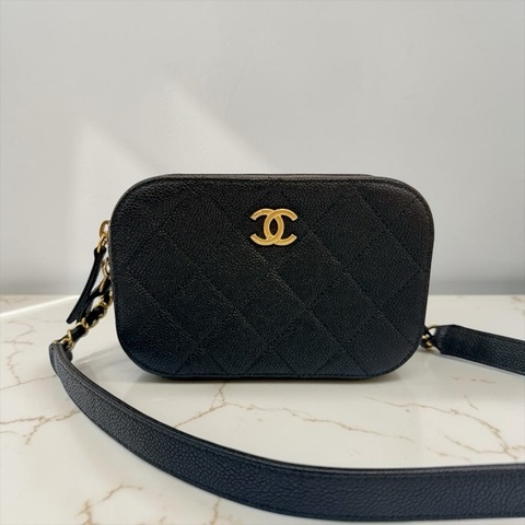 莉亞精品♡ Chanel 荔枝相機包 AS0969 二手美包