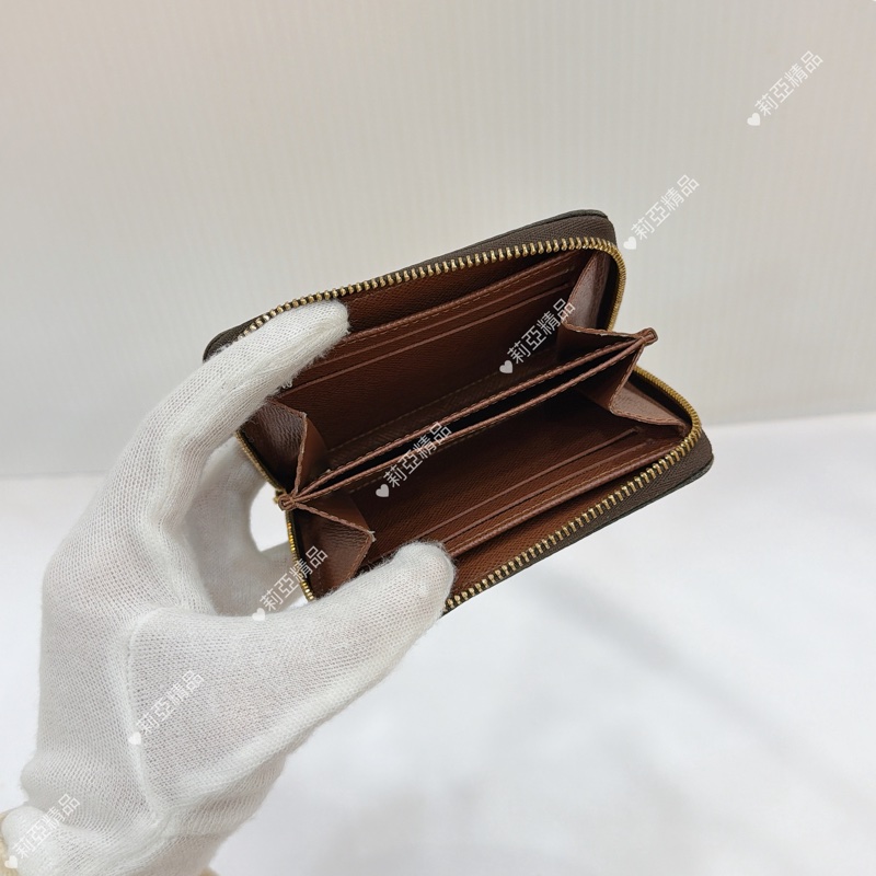 莉亞精品♡Lv 老花ㄇ拉零錢包 二手美品-11