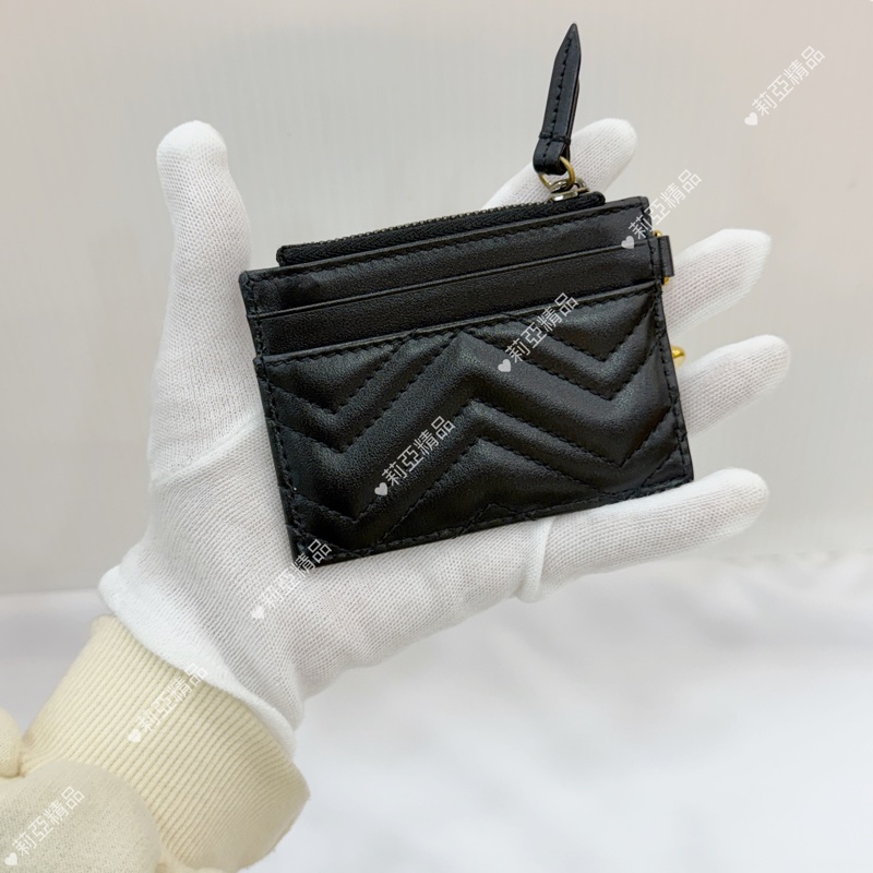 莉亞精品♡ Gucci 鑰匙扣卡夾黑金 二手美品-2