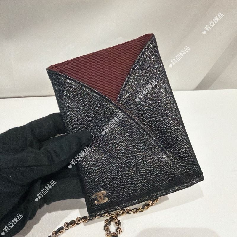 莉亞精品♡ Chanel 多功能荔枝皮woc AP2595  二手美包-12