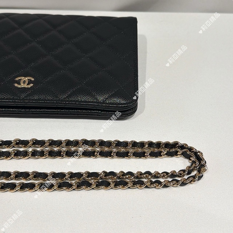 莉亞精品♡ Chanel 多功能荔枝皮woc AP2595  二手美包-14