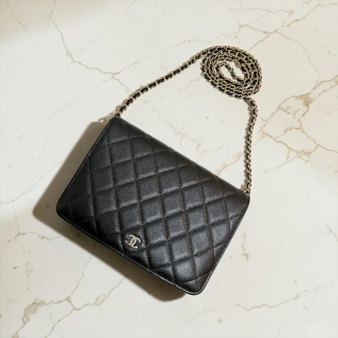 莉亞精品♡ Chanel 多功能荔枝皮woc AP2595  二手美包