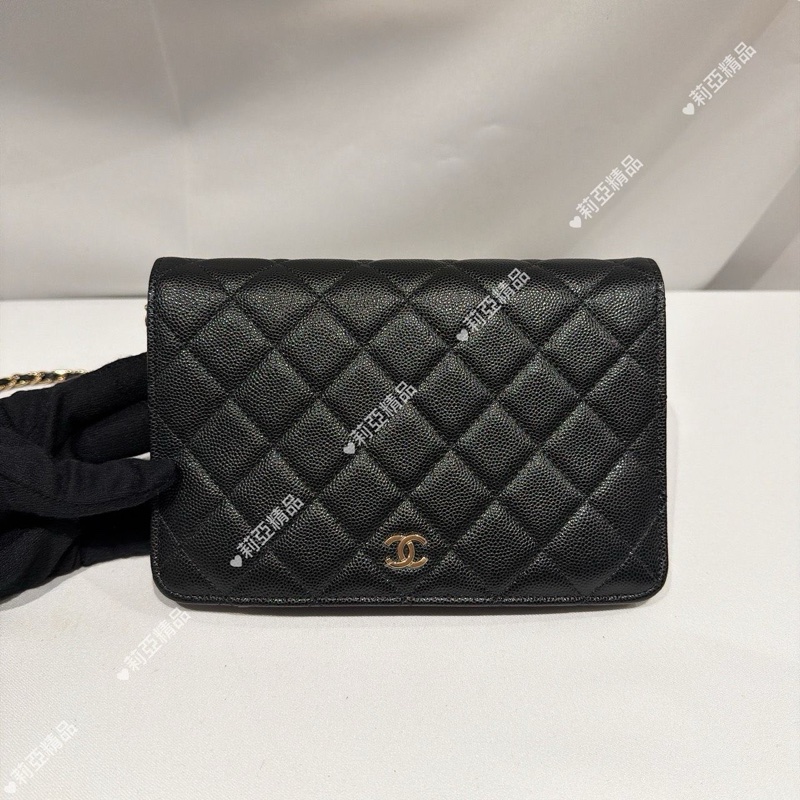 莉亞精品♡ Chanel 多功能荔枝皮woc AP2595  二手美包-2