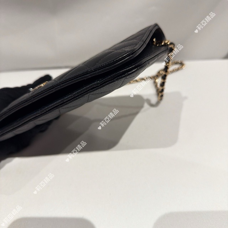 莉亞精品♡ Chanel 多功能荔枝皮woc AP2595  二手美包-4