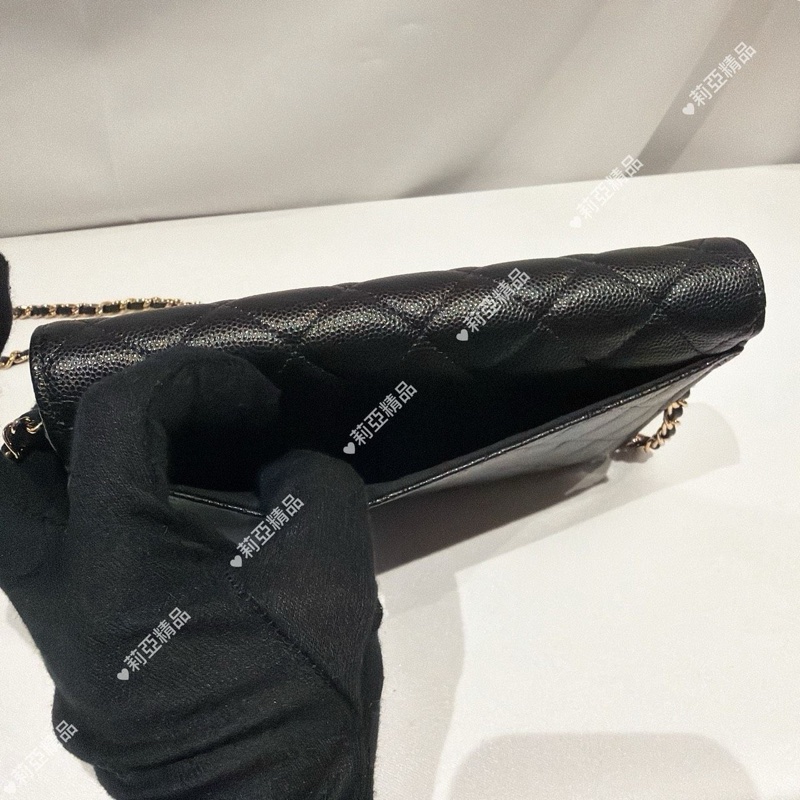 莉亞精品♡ Chanel 多功能荔枝皮woc AP2595  二手美包-6