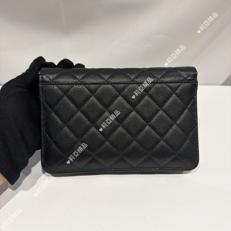 莉亞精品♡ Chanel 多功能荔枝皮woc AP2595  二手美包-7