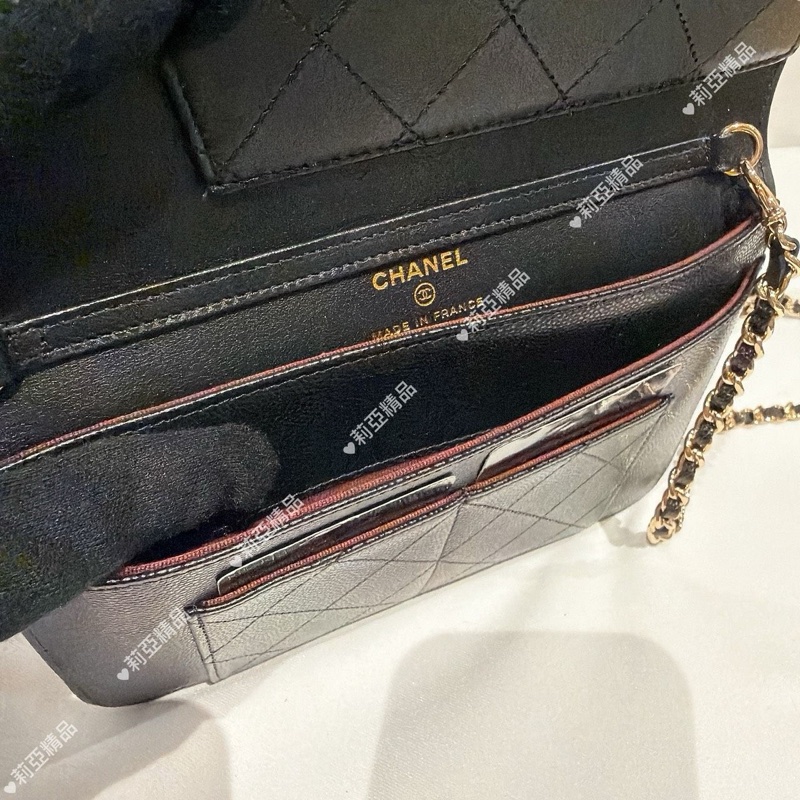 莉亞精品♡ Chanel 多功能荔枝皮woc AP2595  二手美包-8