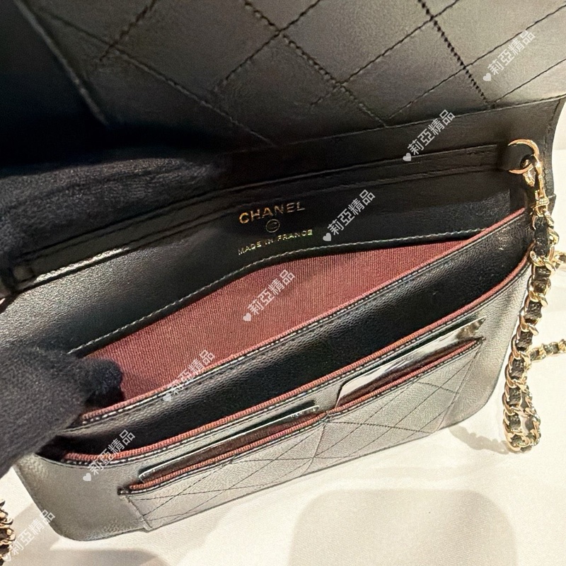 莉亞精品♡ Chanel 多功能荔枝皮woc AP2595  二手美包-9