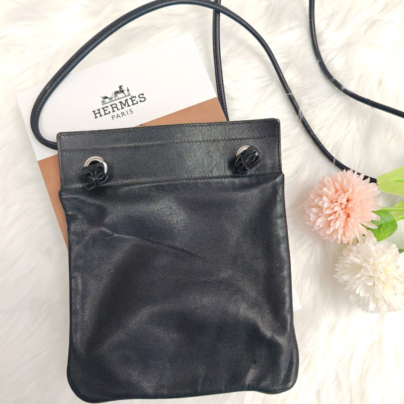 Hermès 愛馬仕 Aline 黑銀 牛皮-0