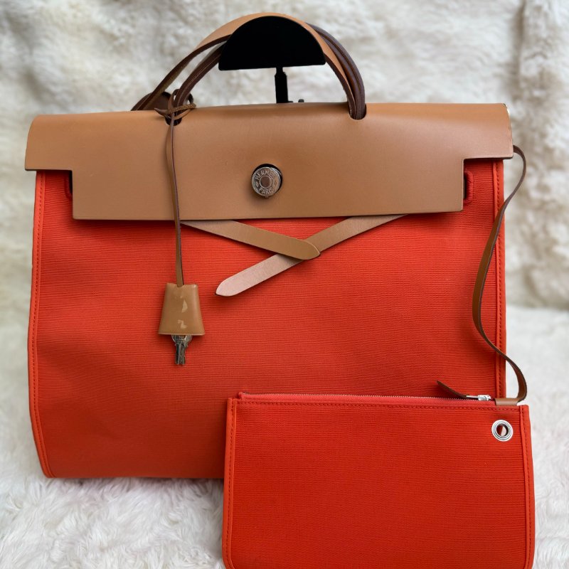 Hermès 愛馬仕 Herbag39 愛馬仕橙銀扣 X刻-0
