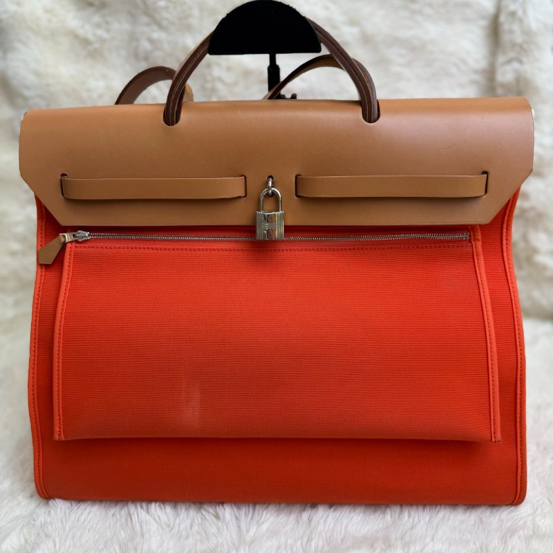 Hermès 愛馬仕 Herbag39 愛馬仕橙銀扣 X刻-1