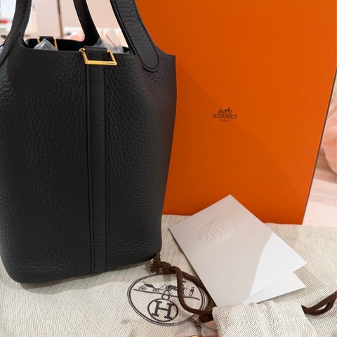 全新 Hermes Picotin 18 經典黑金 （菜籃子）