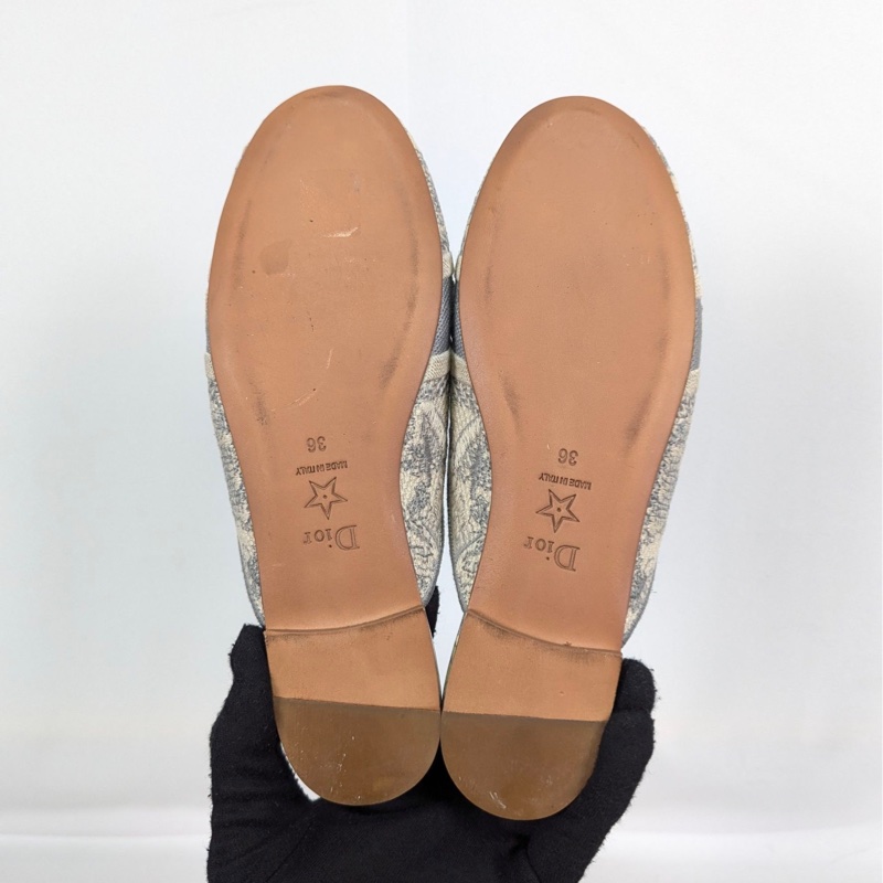莉亞精品♡ Dior 灰刺繡穆勒鞋 尺碼36 二手美鞋-5