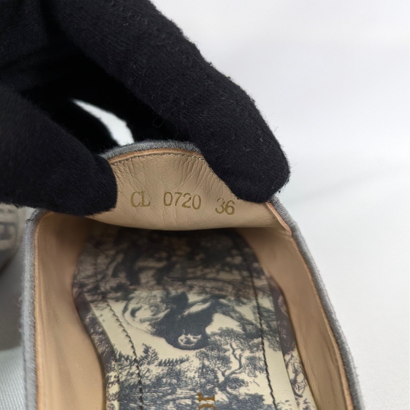 莉亞精品♡ Dior 灰刺繡穆勒鞋 尺碼36 二手美鞋-8