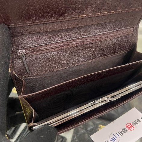 東區正精品㊣GUCCI 115100 咖啡色帆布釦子蝴蝶扣長夾皮夾 RA1867-11